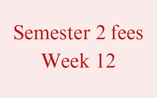 Semester 2 Fees - Week 12